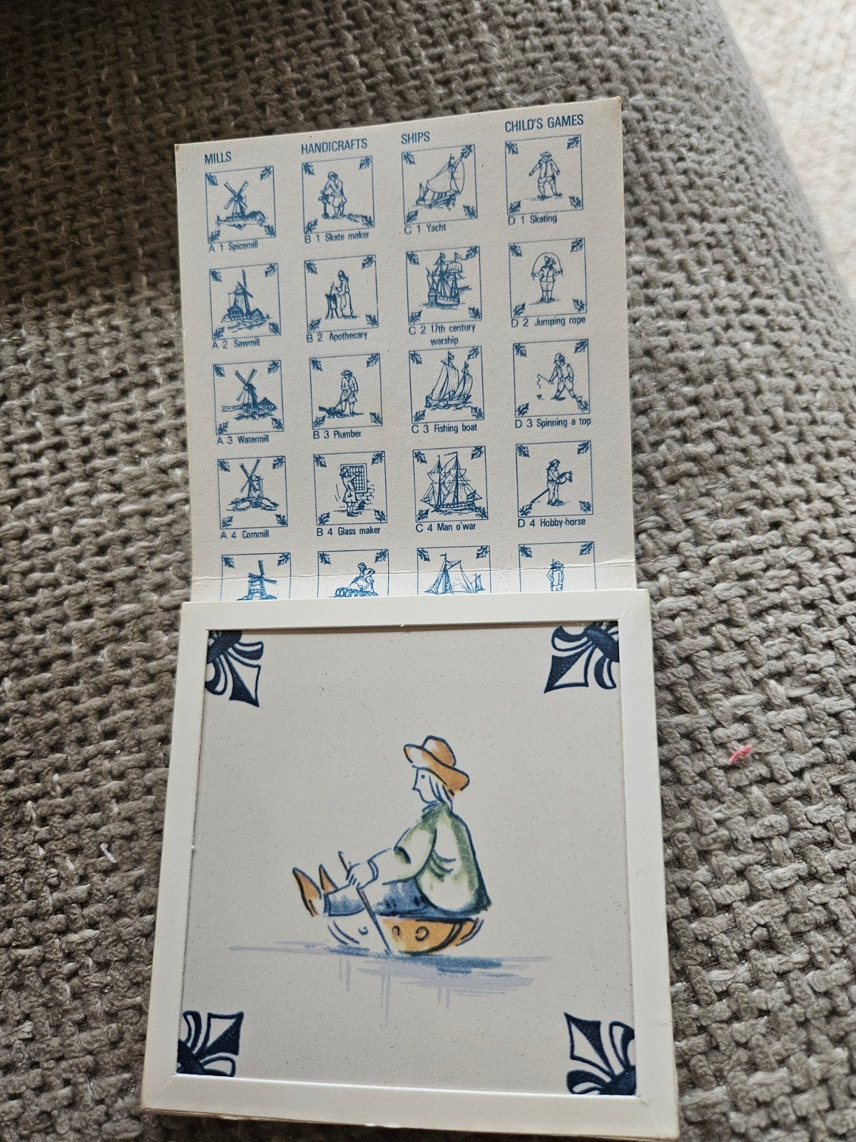 KLM Business Class Delfts Blauw Tegel - Kinderspellen, Ophalen of Verzenden