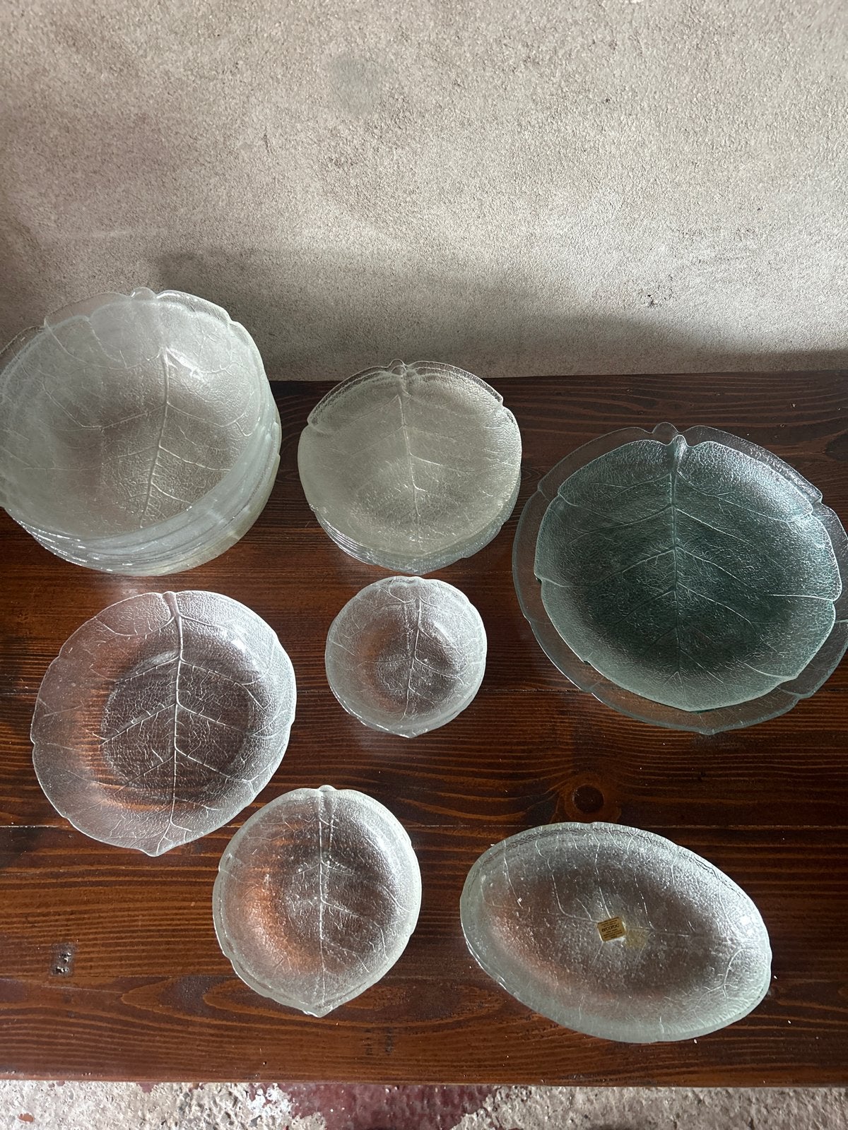 26-delig Vintage Arcoroc Aspen Bladvorm Servies, Gebruikt, Overige merken, Vintage, Ophalen of Verzenden