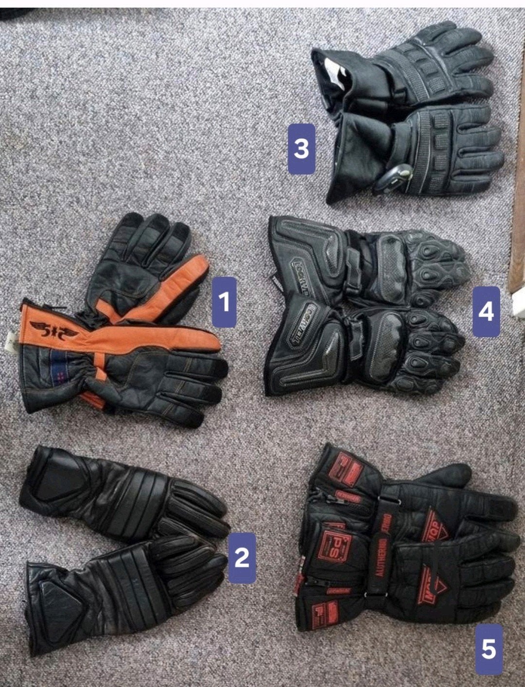 Te koop:leren motorhandschoenen lookwell, mqp, macna. Xl,L,S, Motoren, Ophalen of Verzenden, Tweedehands, Handschoenen