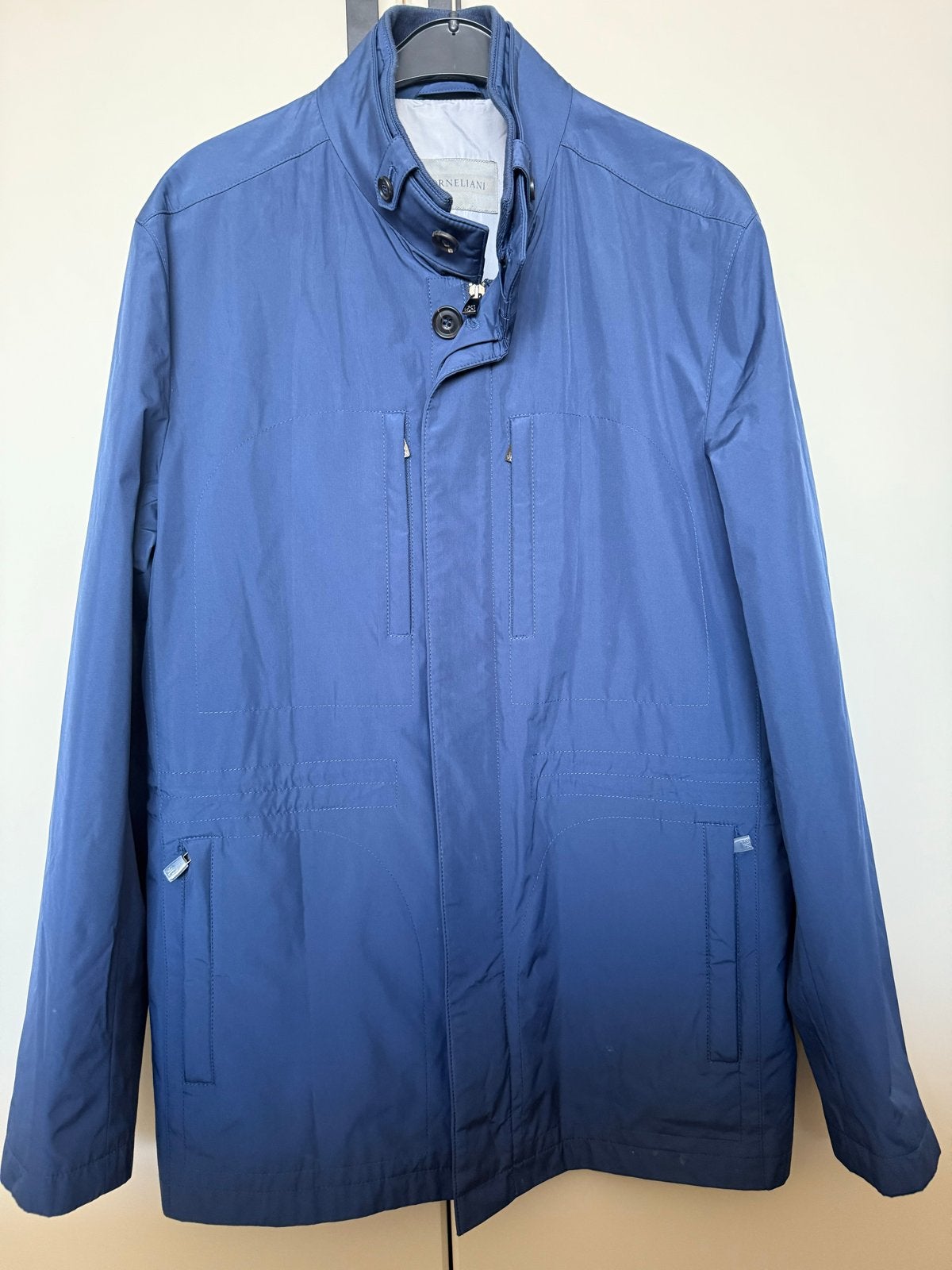 Corneliani herenjas - Blauw - Maat 50 (M), Kleding | Heren, Ophalen of Verzenden, Zo goed als nieuw, Maat 48/50 (M), Blauw