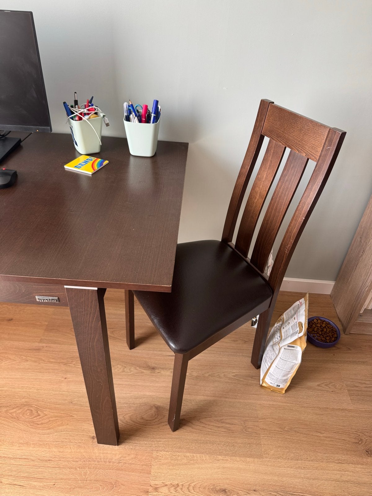 Uitschuifbare eettafel/bureau - Donkerbruin, Huis en Inrichting, Tafels | Eettafels, Gebruikt, 150 tot 200 cm, Vier personen, Rechthoekig