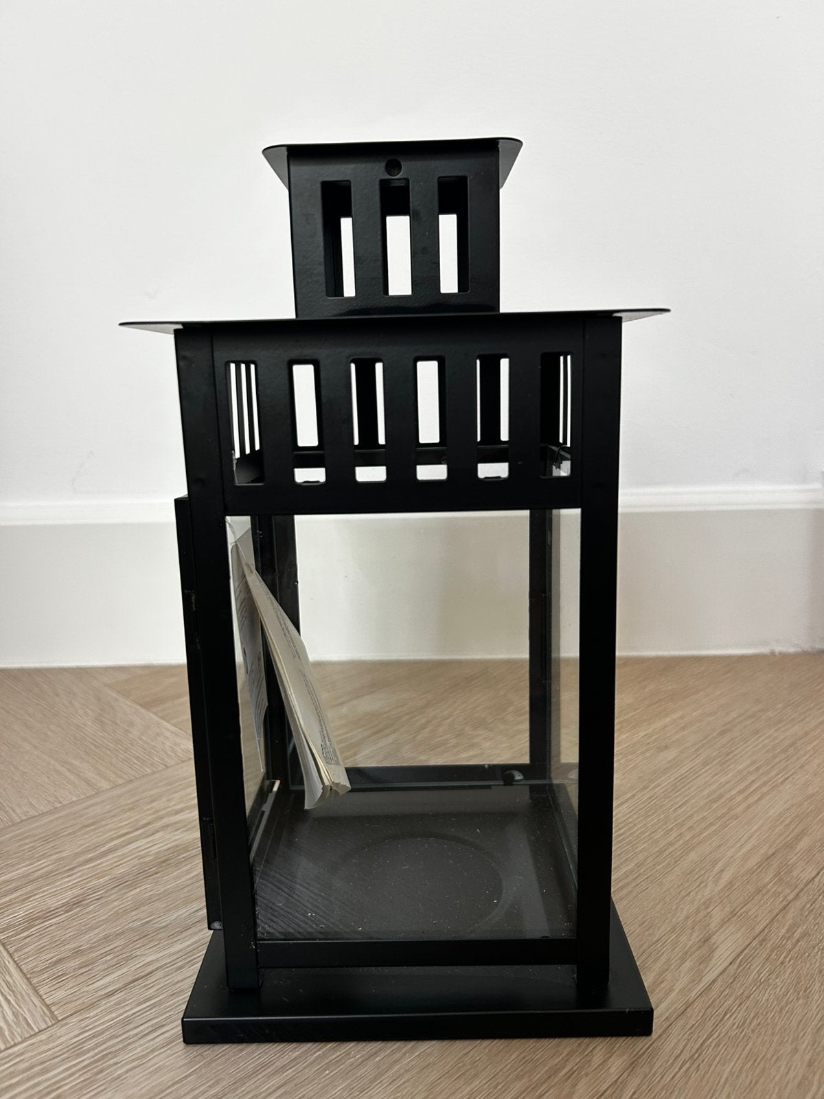 2x BORRBY Lanterns for block candle, in/outdoor, Ophalen, Lantaarn, Zwart, IKEA