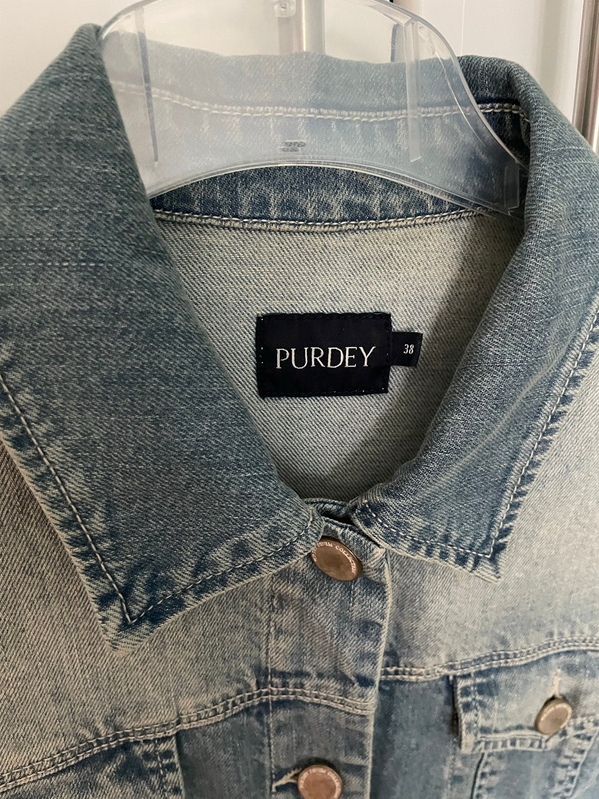 Purdey spijkerjasje maat 38/40 (M) - Zo goed als nieuw, Ophalen of Verzenden, Zo goed als nieuw, Maat 38/40 (M), Blauw