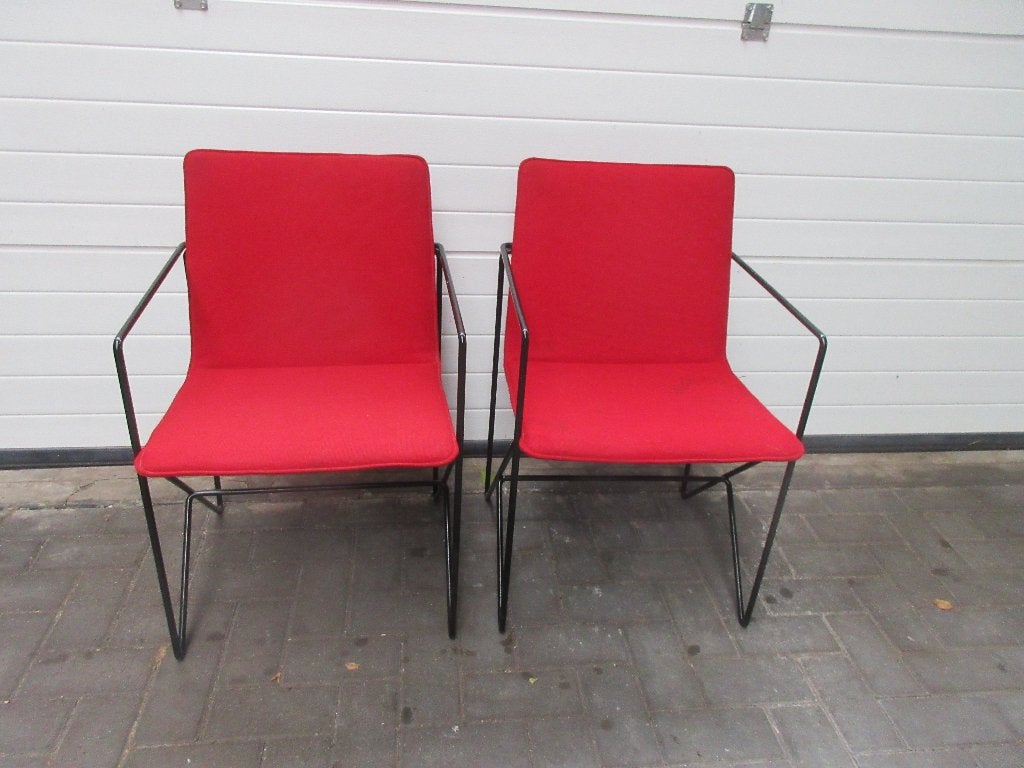 2 design stoelen (Brees new World ?), Huis en Inrichting, Stoelen, Ophalen, Gebruikt, Twee, Stof