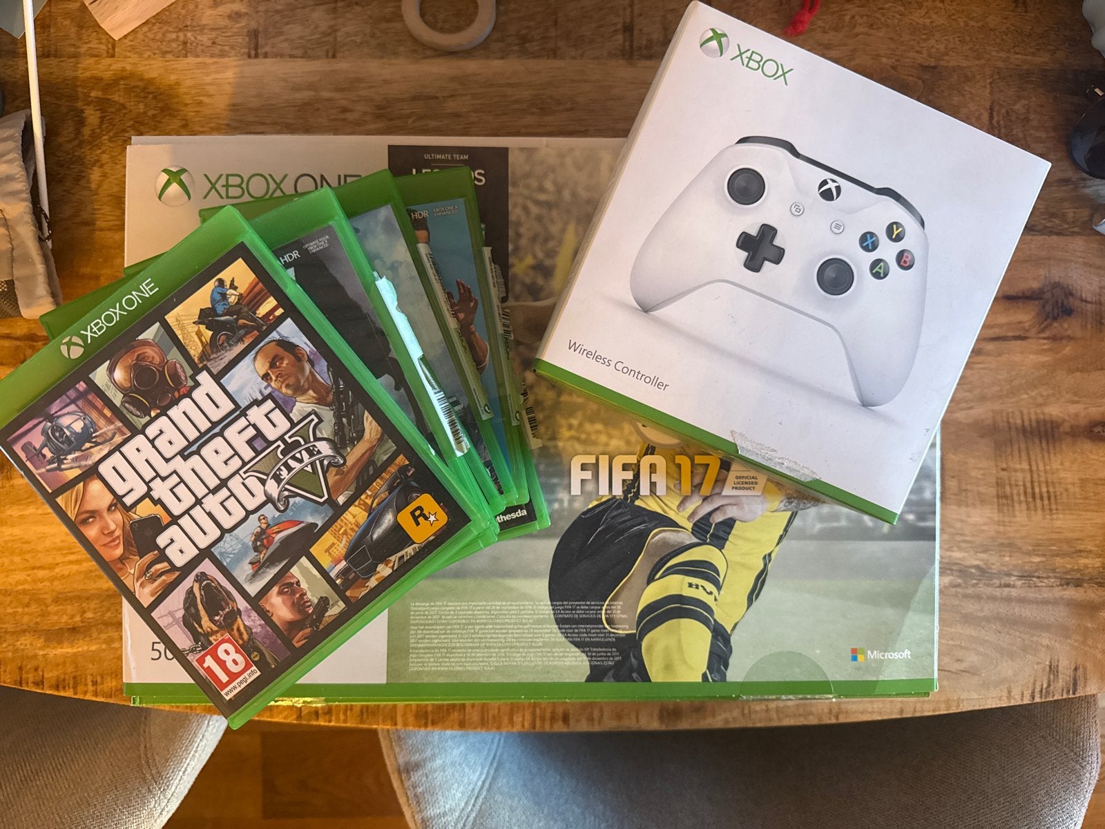 Xbox One 500GB met 2x controller en games, Ophalen, Xbox One, Met 1 controller, 500 GB