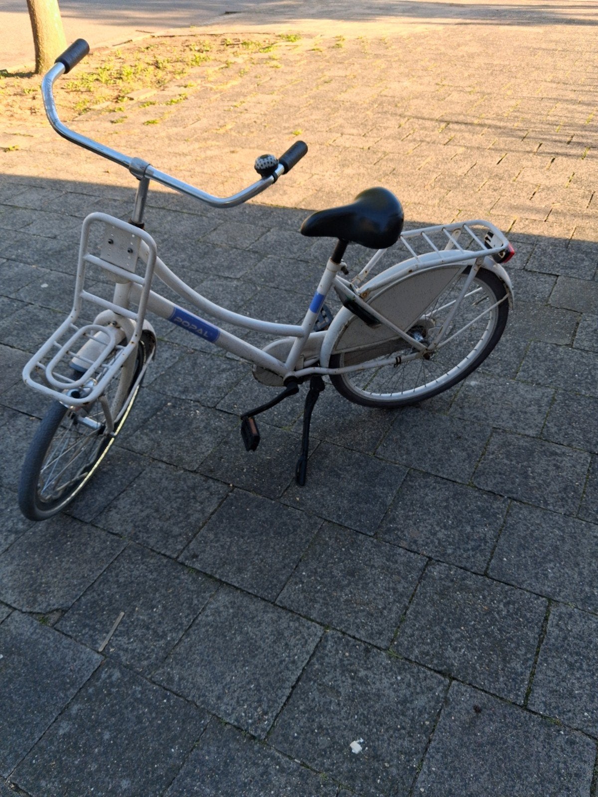 Popal Omafiets - Wit met voordrager en bagagedrager, Overige merken, Terugtraprem, Ophalen of Verzenden, 53 tot 56 cm