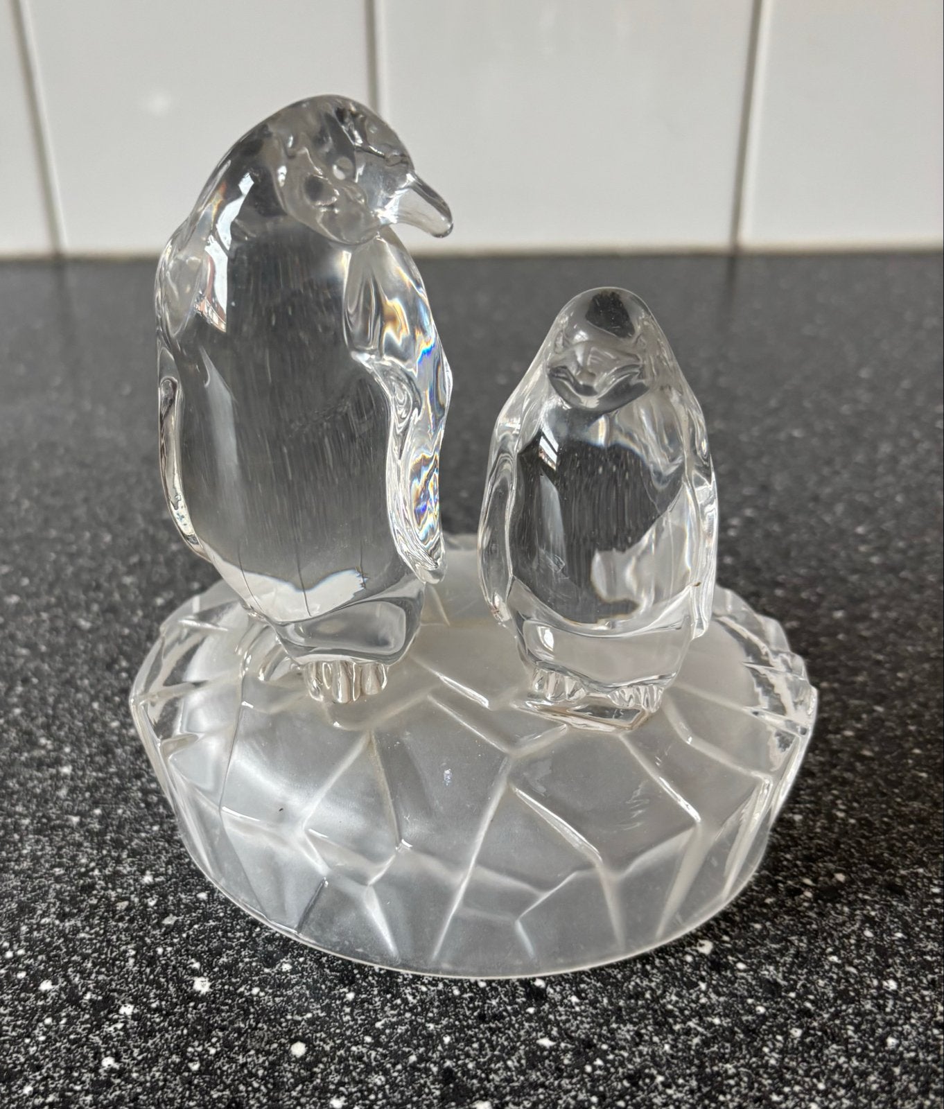 Glazen Pinguïn Beeldje - Decoratief, Ophalen, Zo goed als nieuw, Modern, Wit