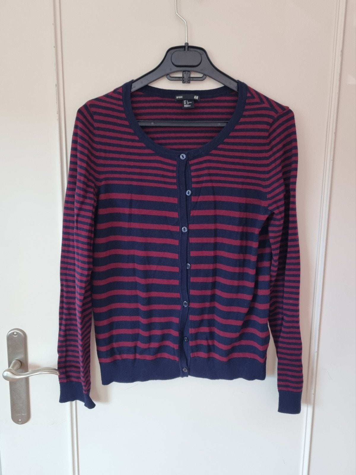 H&M Basic gestreept vest rood blauw - Maat S, H&M, Ophalen of Verzenden, Zo goed als nieuw, Maat 36 (S)