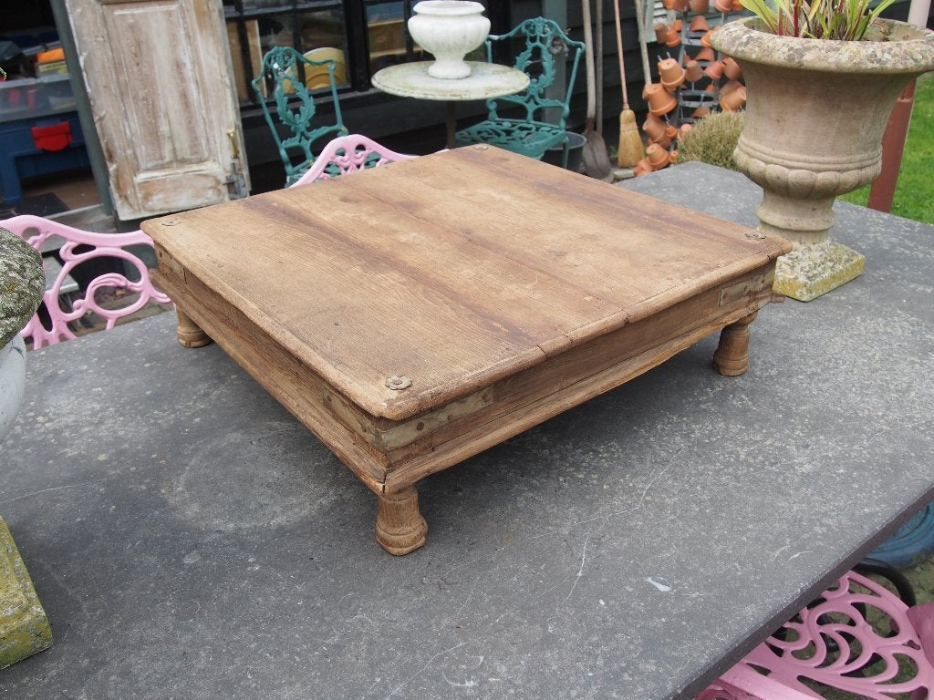 Sobere Oude Houten Bajot / Decoratietafel - 59x17 cm, Huis en Inrichting, Ophalen, Gebruikt, Vierkant, Overige typen