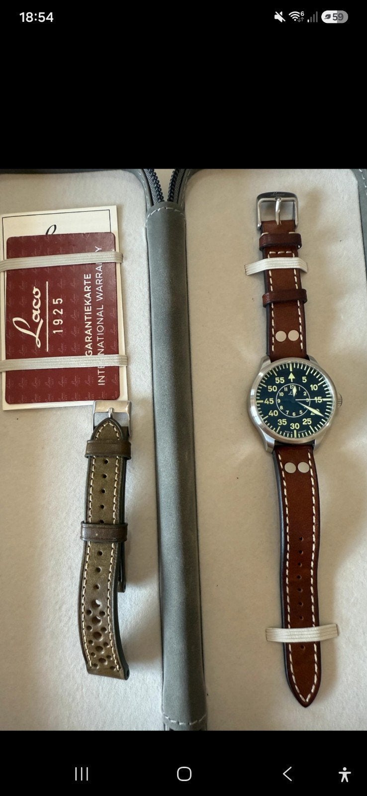 Laco Aachen 39 + Laco 31 movement+ anti reflectie, Ophalen, Staal, Overige merken