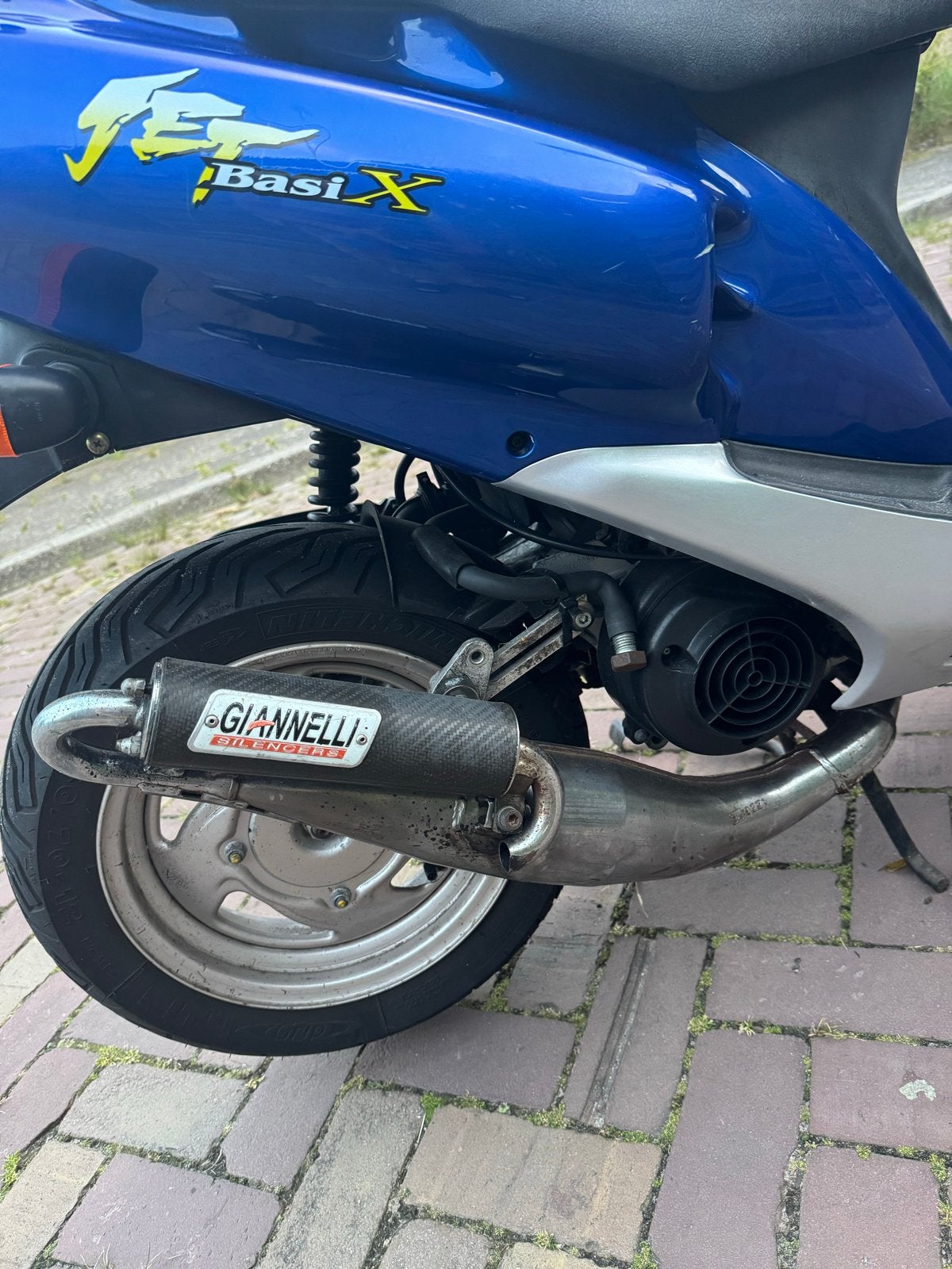 Sym Scooter - Blauw/Zilver met Giannelli uitlaat, Tweetakt, Gebruikt, Overige modellen, Maximaal 45 km/u