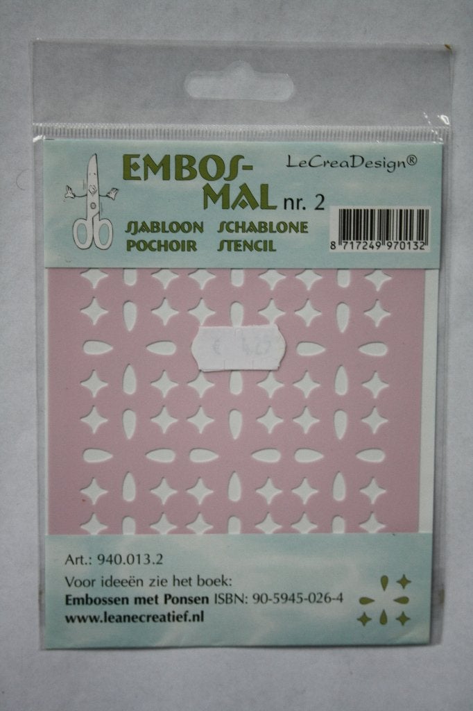 Le Crea embossing sjabloon diversen nr.2, Verzenden, Nieuw, Kerst, Pons of Mal