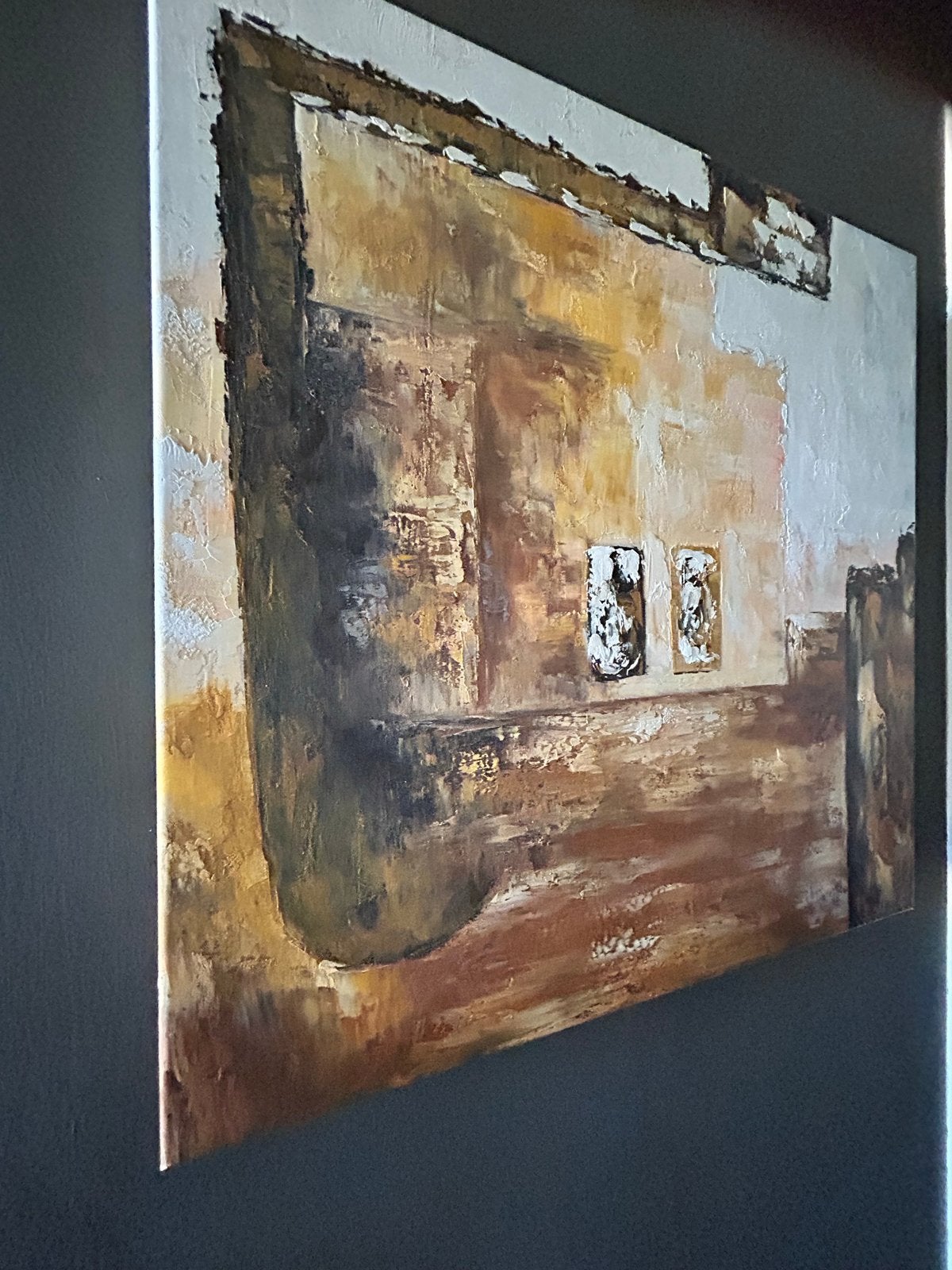 Abstract Olieverfschilderij op Canvas - Gesigneerd Koman, Ophalen, Abstract, Olieverf, Echtheidscertificaat