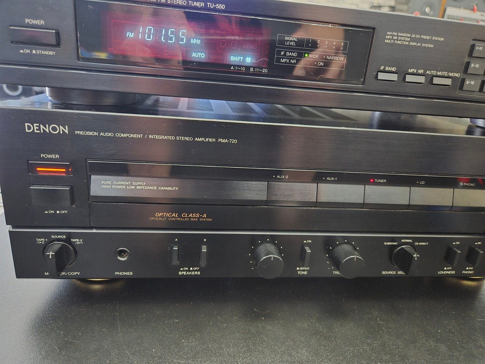 Denon PMA-720 versterker met bijpassende tuner, Ophalen of Verzenden, Gebruikt, Denon