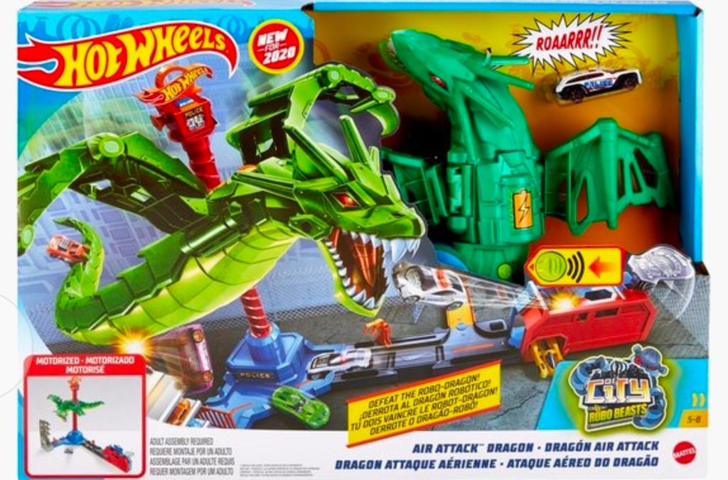Hot Wheels set: city air attack dragon, Ophalen of Verzenden, Zo goed als nieuw, Handmatig, Hot Wheels