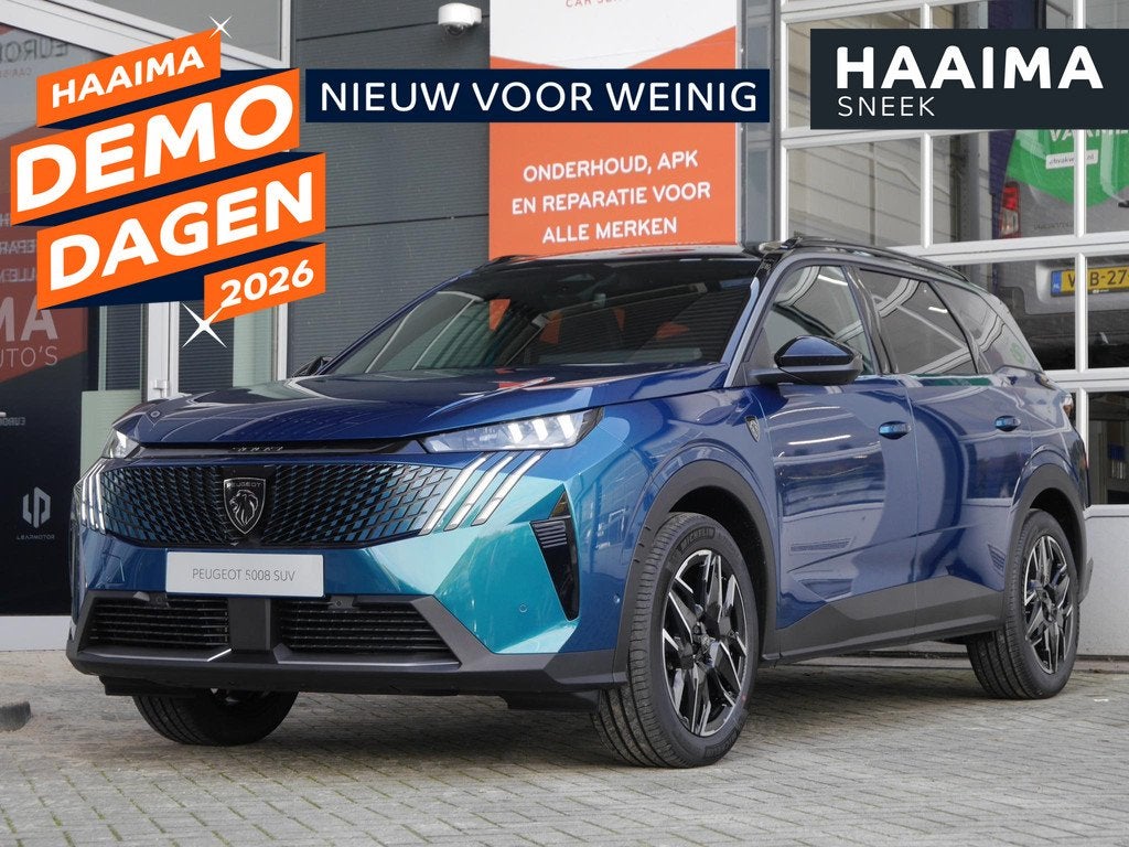 Peugeot 5008 1.2 Hybrid 136 GT 7p | Nieuwe auto | Panorama d, Auto's, Peugeot, 145 pk, 1199 cc, Blauw, 7 stoelen