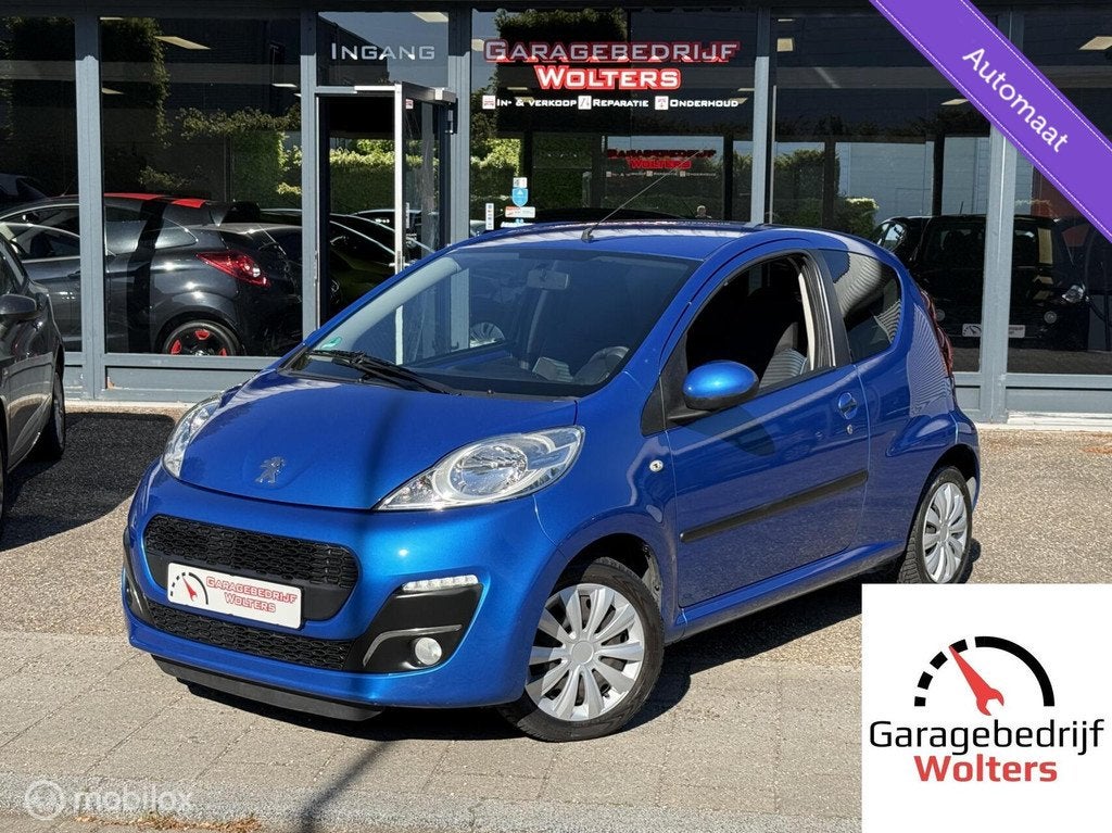 Peugeot 107 1.0 Active AUTOMAAT AIRCO AUX/USB 1E EIGENAAR, Stof, Gebruikt, Zwart, Met garantie (alle)