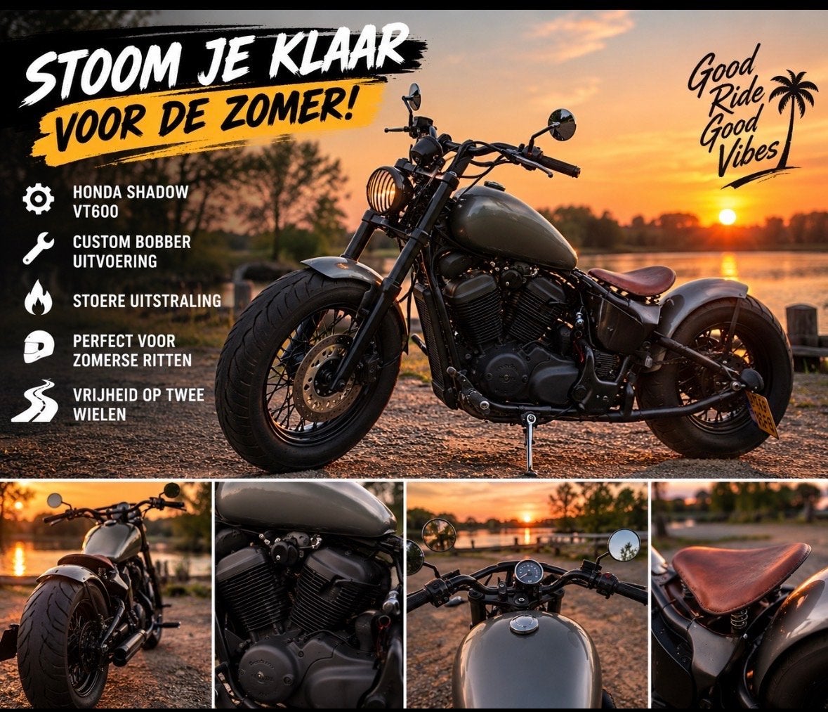 Honda Shadow VT600 Bobber - Unieke Custom Motor, 2 cilinders, Chopper, Gebruikt, Particulier