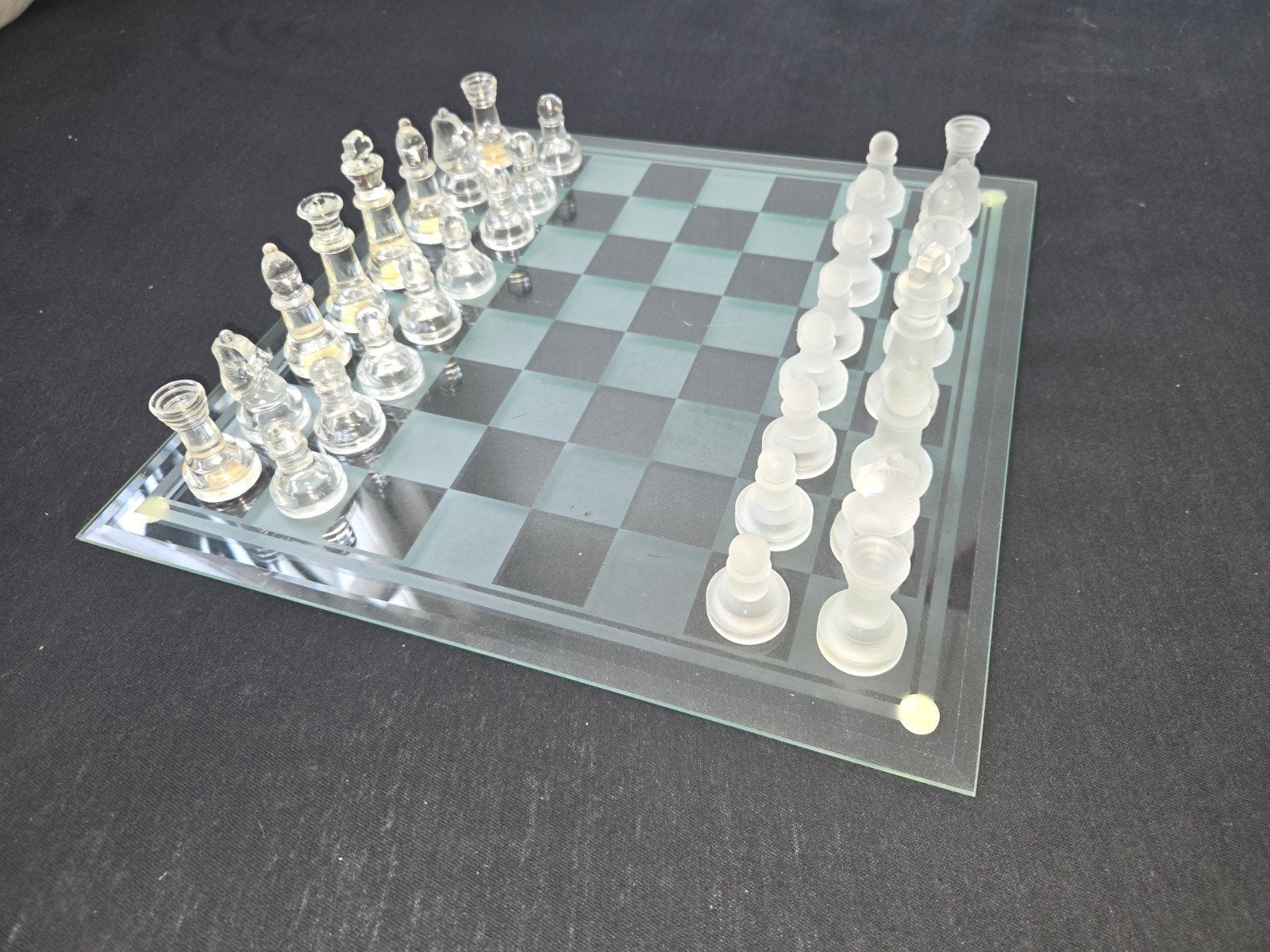2-in-1 Kristal Schaak- en Damspel Set, Een of twee spelers, Ophalen of Verzenden, Zo goed als nieuw
