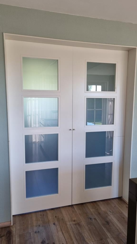 2 sets Svedex AE34 Alpine wit schuifdeuren 231,5 x 88 cm, Doe-het-zelf en Verbouw, Deuren en Horren, Ophalen, Gebruikt, 80 tot 100 cm