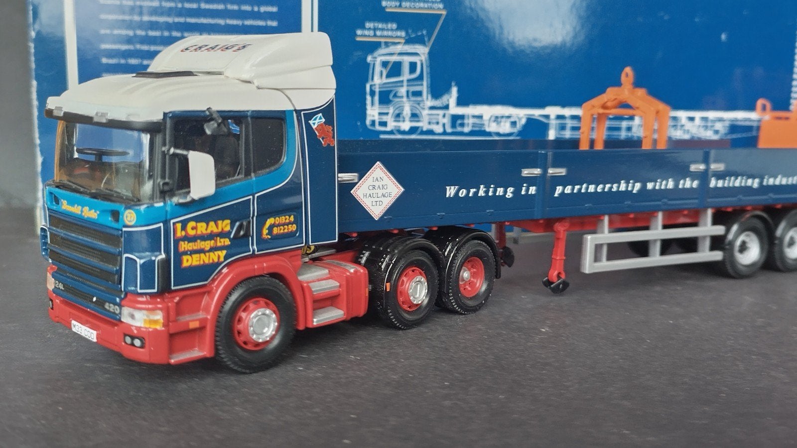 Scania dropside Crane trailer Ian Craig 1:50 Corgi Pol, Zo goed als nieuw, ., Corgi, Verzenden