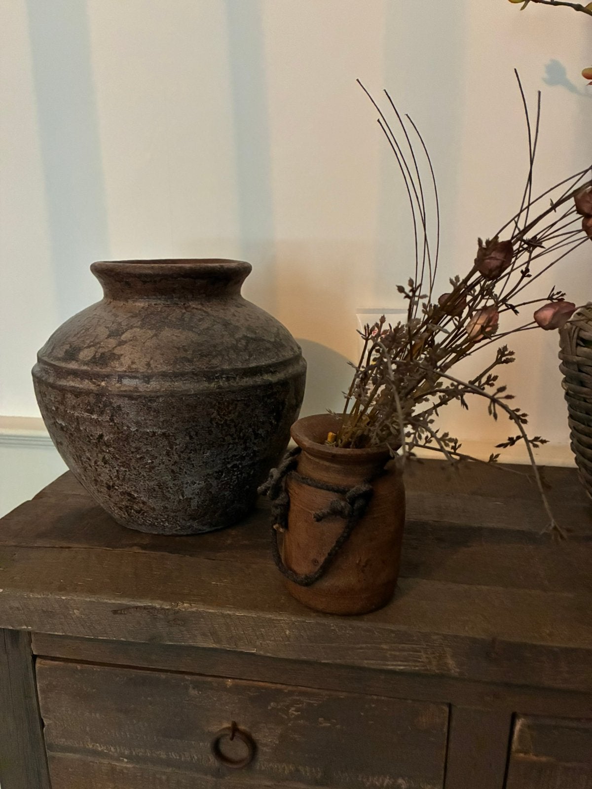 Nepalees mini kruikje incl bloemetjes, Ophalen of Verzenden, Zo goed als nieuw