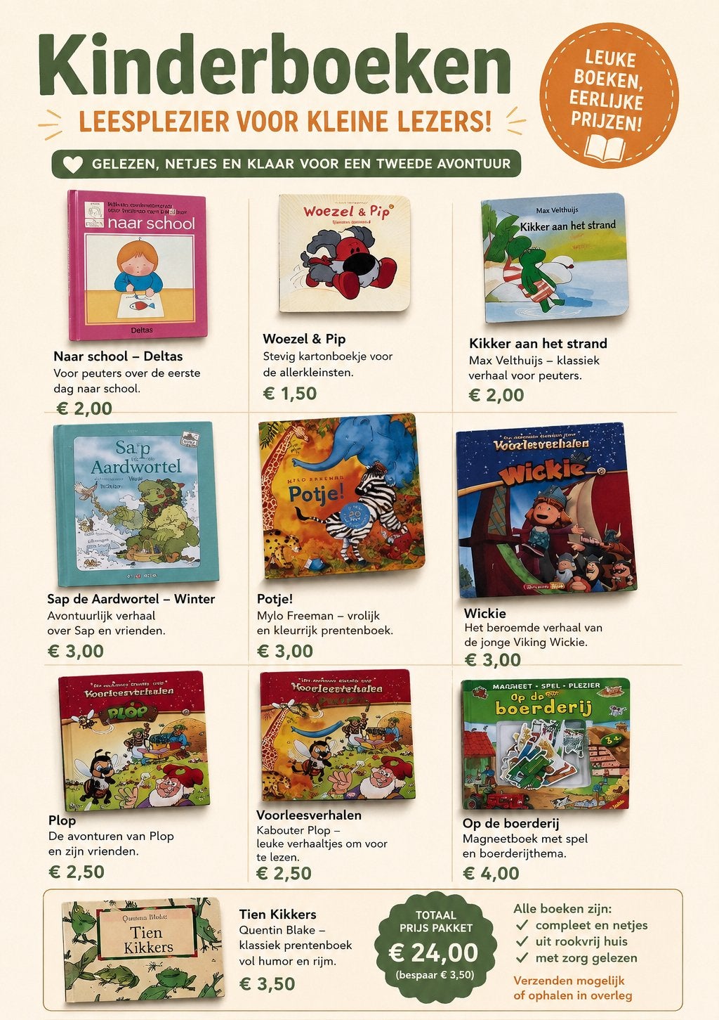 Grote collectie kinderboeken: 10 boeken voorleesplezier, Ophalen of Verzenden, Gelezen, Uitklap-, Voel- of Ontdekboek, 1 tot 2 jaar