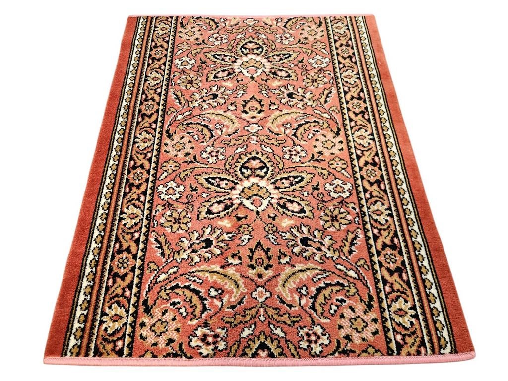Vintage Perzisch wol vloerkleed floral mini pink 70x90cm