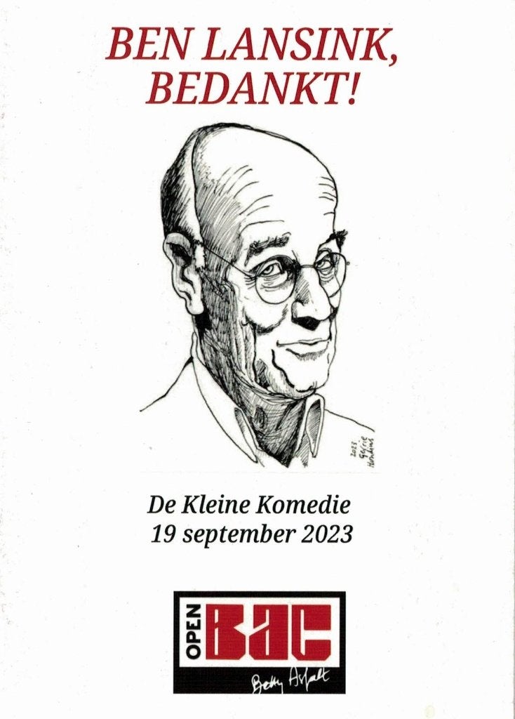 Ben Lansink bedankt! De Kleine Komedie Amsterdam., Verzenden, Zo goed als nieuw