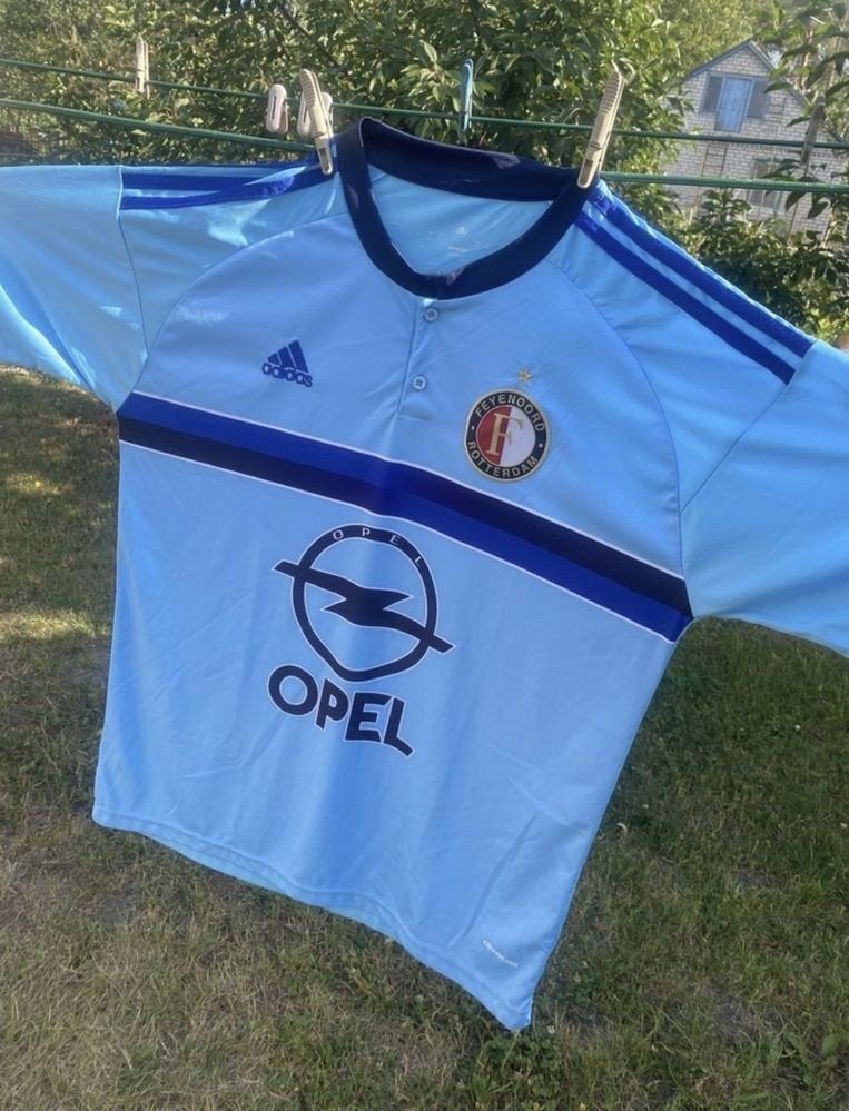 Feyenoord Adidas Opel Thuisshirt Lichtblauw Maat L, Maat 52/54 (L), Blauw, Ophalen of Verzenden, Adidas