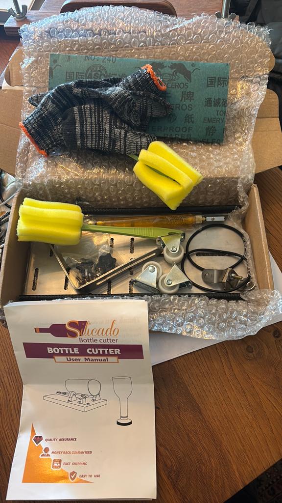 Glass bottle cutter glassnijder set, Ophalen of Verzenden, Zo goed als nieuw