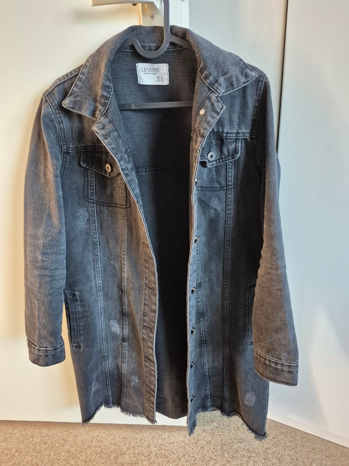 Lange spijkerjas van Levure, maat M, Kleding | Dames, Maat 38/40 (M), Zwart, Ophalen of Verzenden, Levure