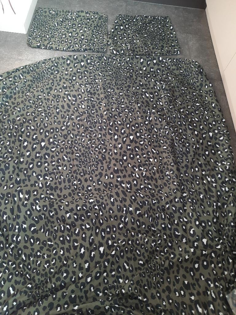 panter luipaard groen motief dekbed overtrek 180 x 200, Dekbedovertrek, Tweepersoons, Ophalen of Verzenden, Zo goed als nieuw