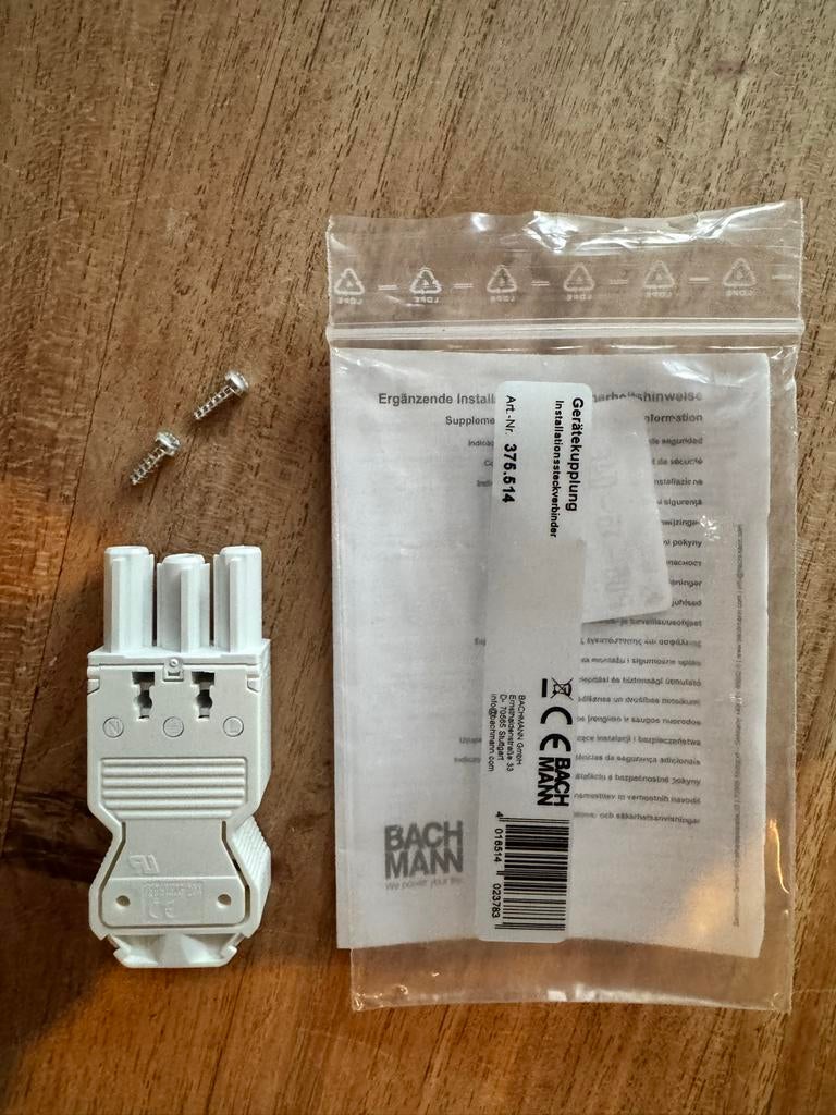 Bachmann installatiestekker - Wieland GST18 (v) / wit, Ophalen of Verzenden, Nieuw, Stekker