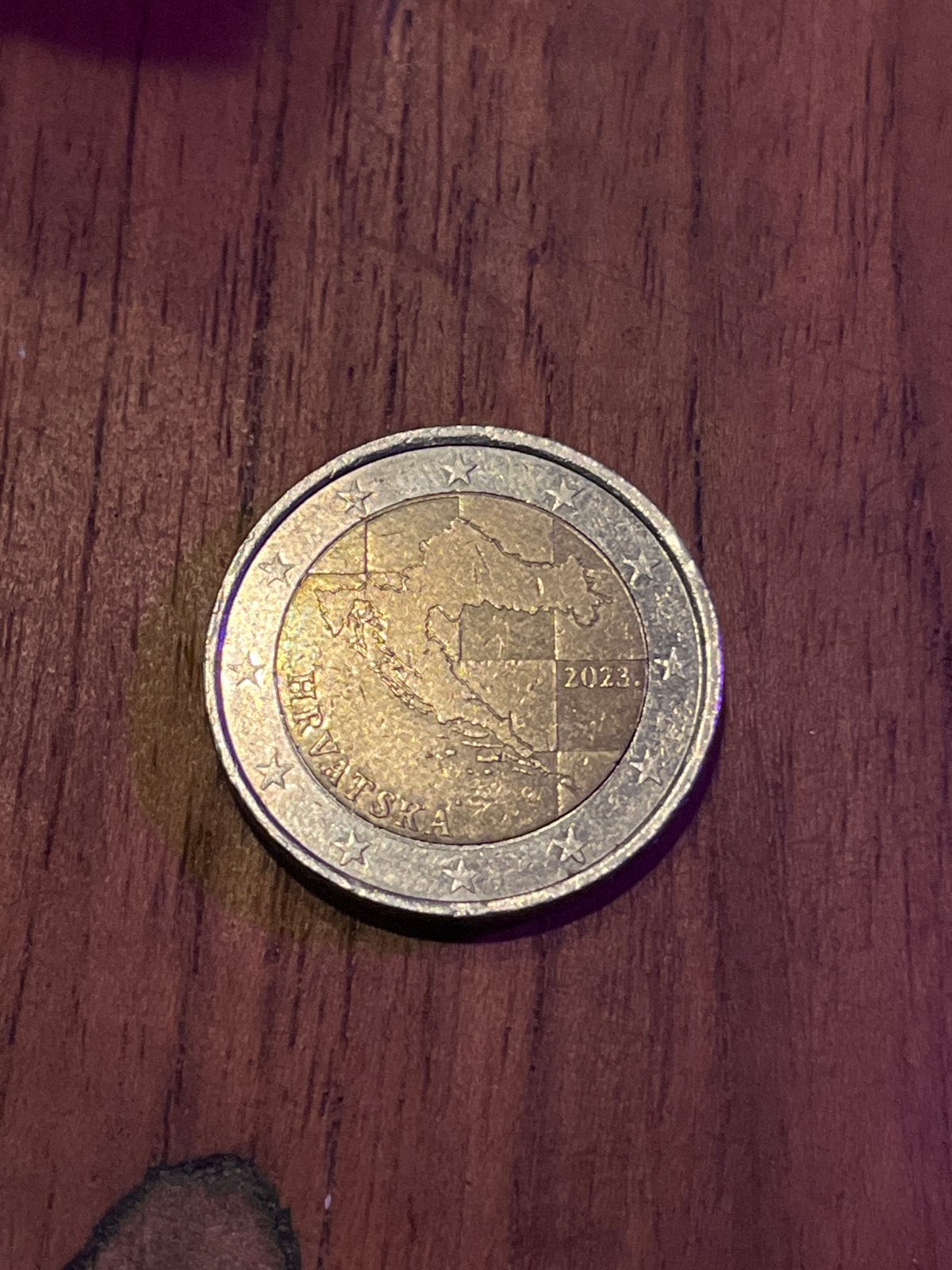 2 Euromunt Kroatie 2023 - Kaart van Kroatië, Ophalen of Verzenden, Overige landen, 2 euro, Losse munt