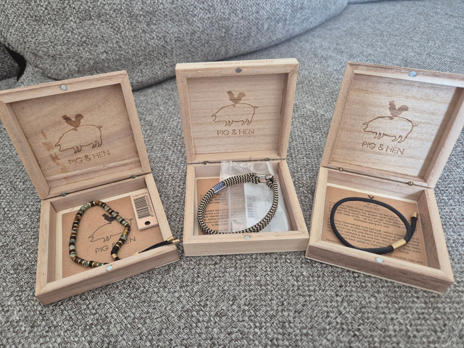 Pig & Hen Armbanden - Diverse Modellen - maat medium, Staal, Zwart, Ophalen of Verzenden, Zo goed als nieuw