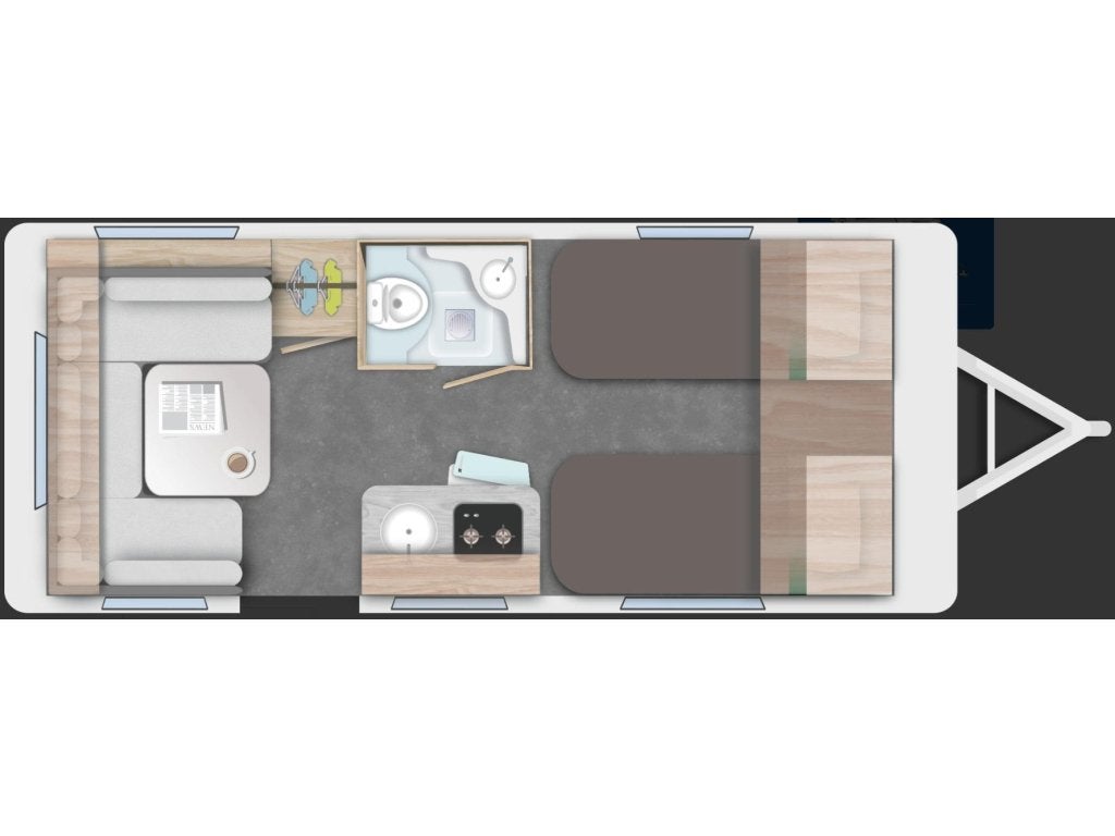 Caravelair Sport-Line 492 ACTIE MODEL 2026, ENKELE BEDDEN, Caravans en Kamperen, Standaardzit, Ringverwarming, Bedrijf, Overige typen
