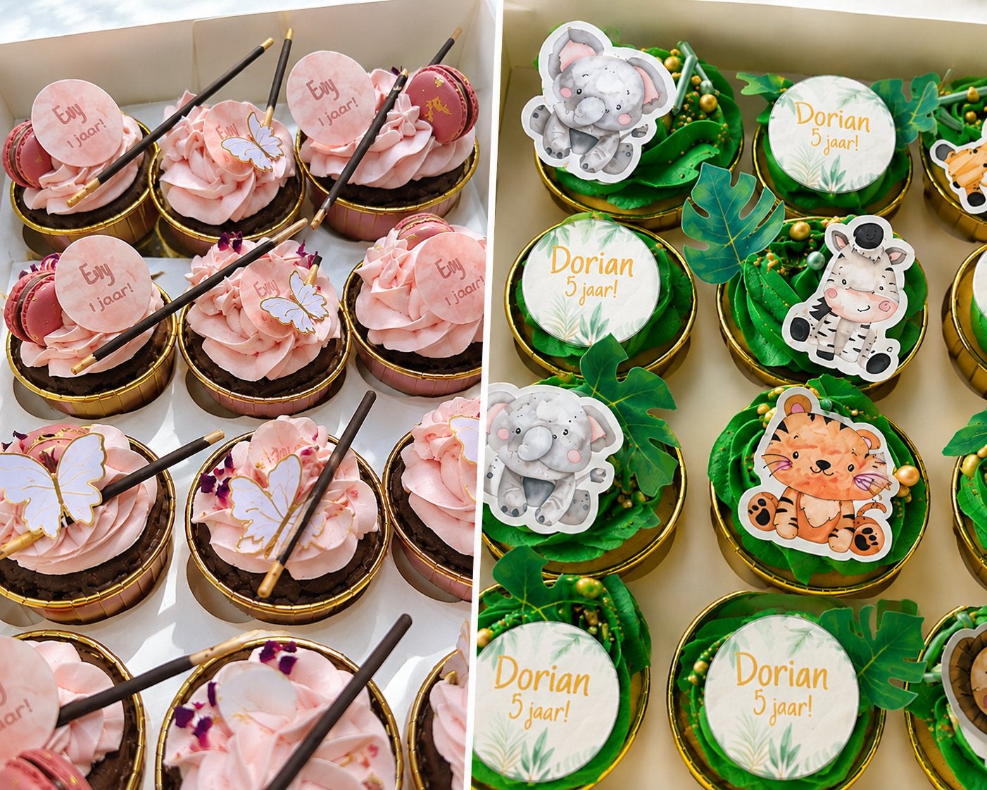 Cupcakes naar wens gemaakt!, Ophalen of Verzenden, Nieuw, Cupcakes