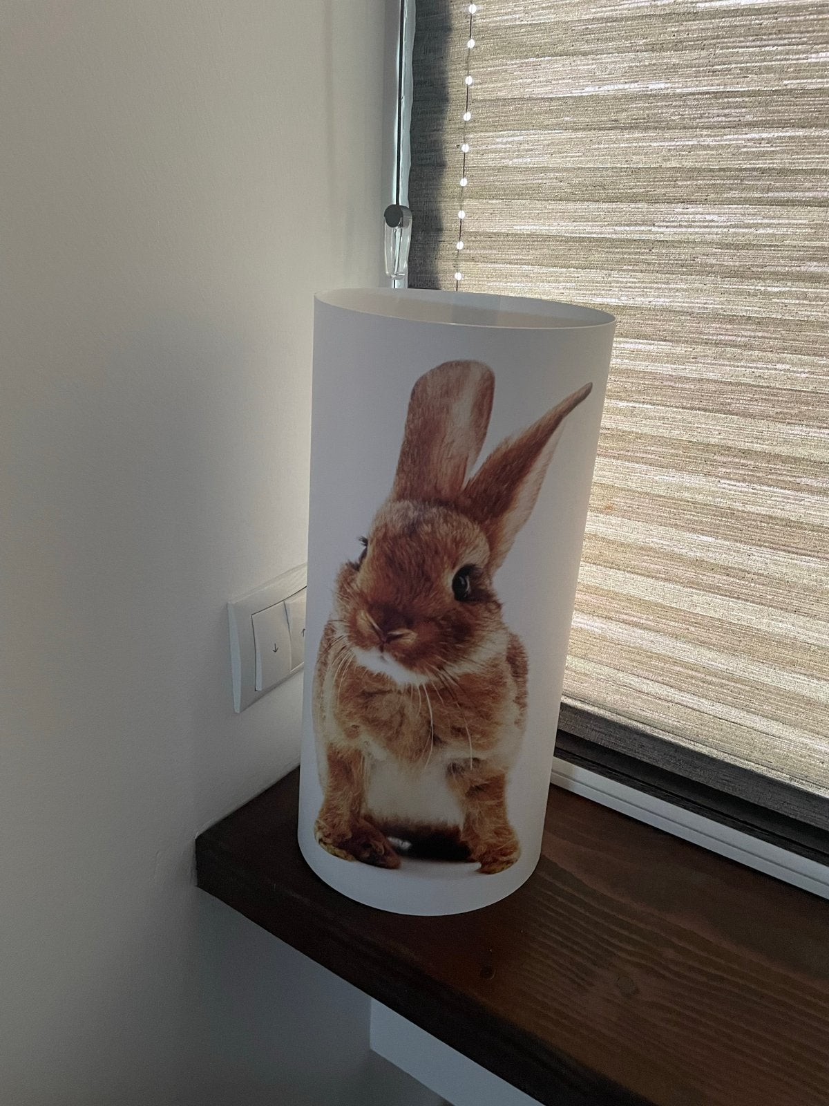 Nachtlampje met konijn print, Met schakelaar, Wit, Overige merken, Kunststof