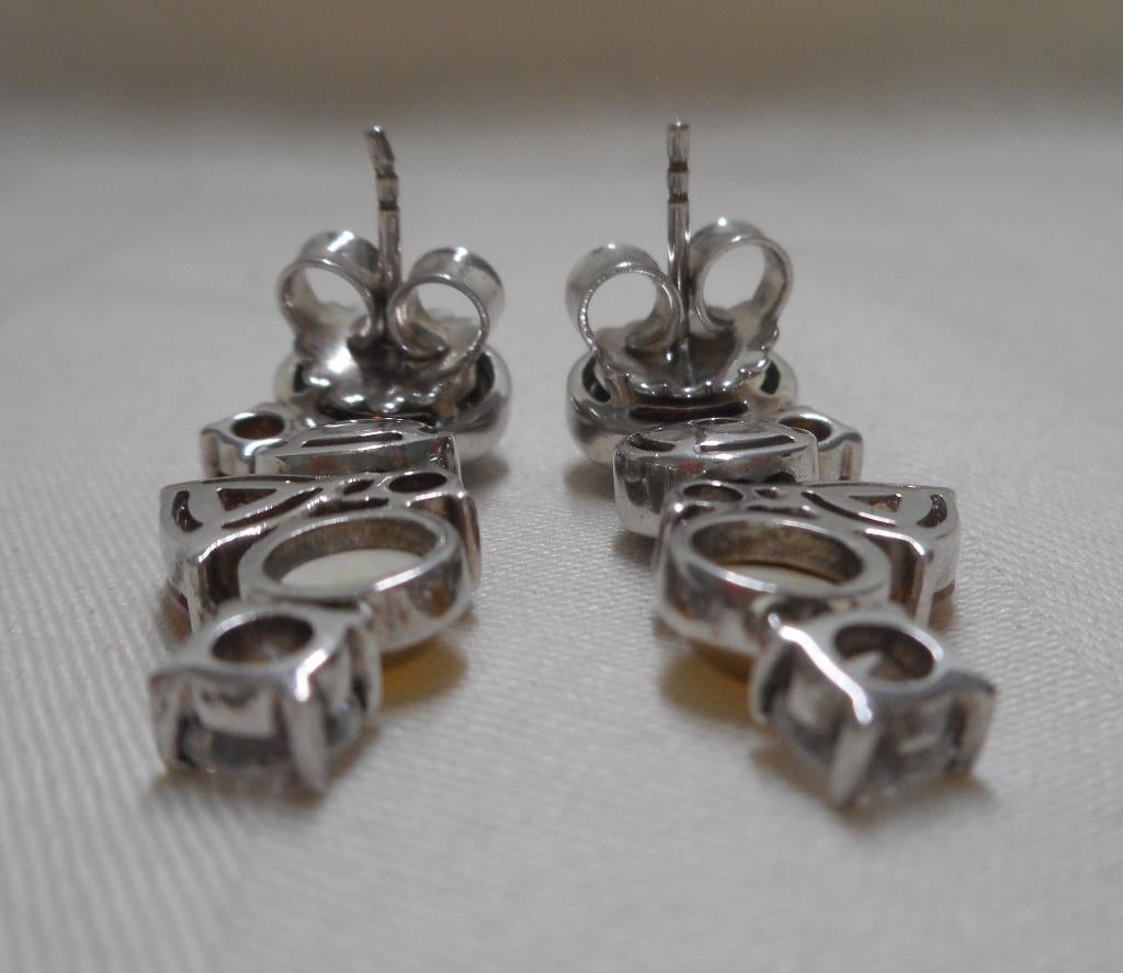 Prachtige zilveren Ti Sento oorbellen met stenen nr.677, Hangers, Verzenden, Zo goed als nieuw, Zilver