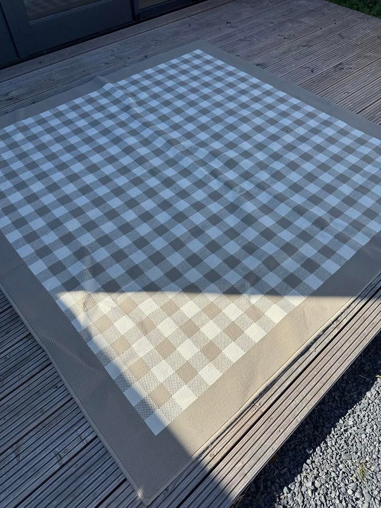 IKEA Kleed Beige/Wit Geruit 200x200 cm, Ophalen, Beige, Vierkant, 200 cm of meer