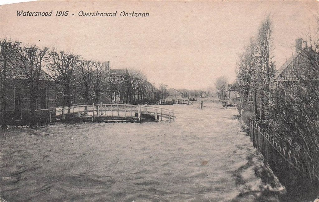703-427-031 Watersnood 1916 Overstroomd Oostzaan, Verzenden, Voor 1920, Noord-Holland