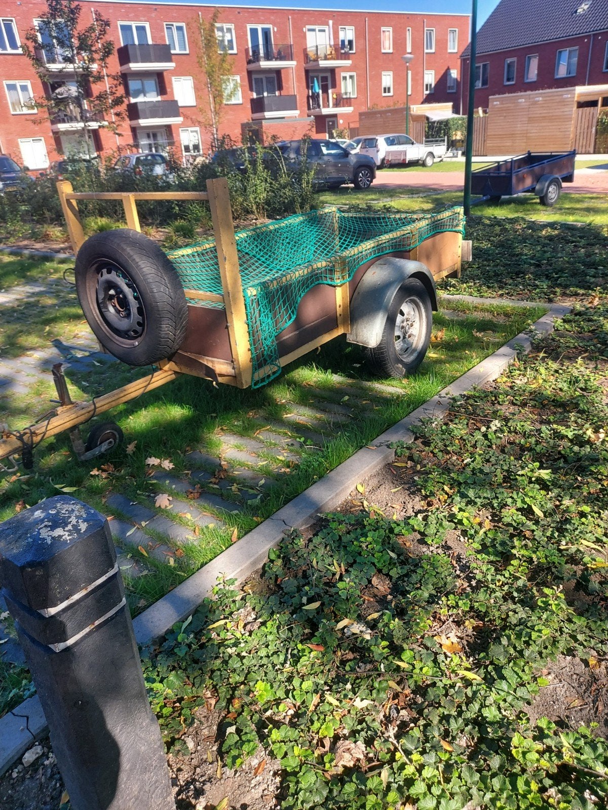 Aanhangwagen 2,35m lang, 1,10m breed met schade, Ophalen, Gebruikt