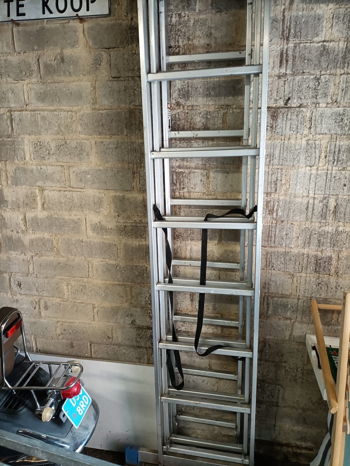 3-delige ladder 7,5 meter, Ophalen