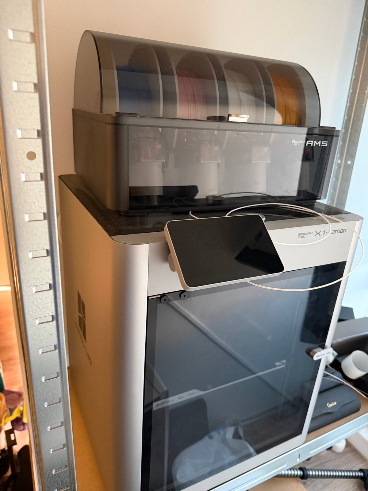 Bambu Lab X1 Carbon + AMS maar 300 printuren, Ophalen, Zo goed als nieuw, Minder dan 45 cm