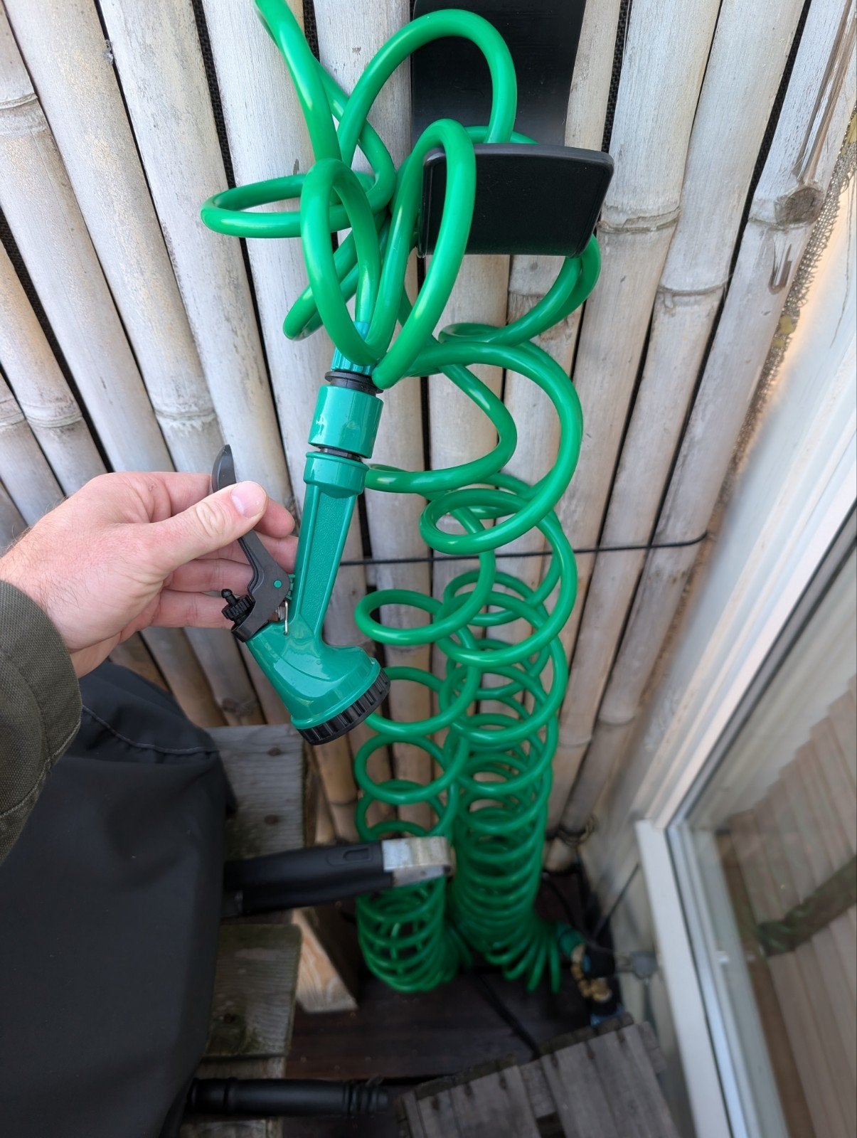 15m Uitrekbare Tuinslang, garden hose, met Sproeikop, Ophalen of Verzenden, Zo goed als nieuw, Tuinslang