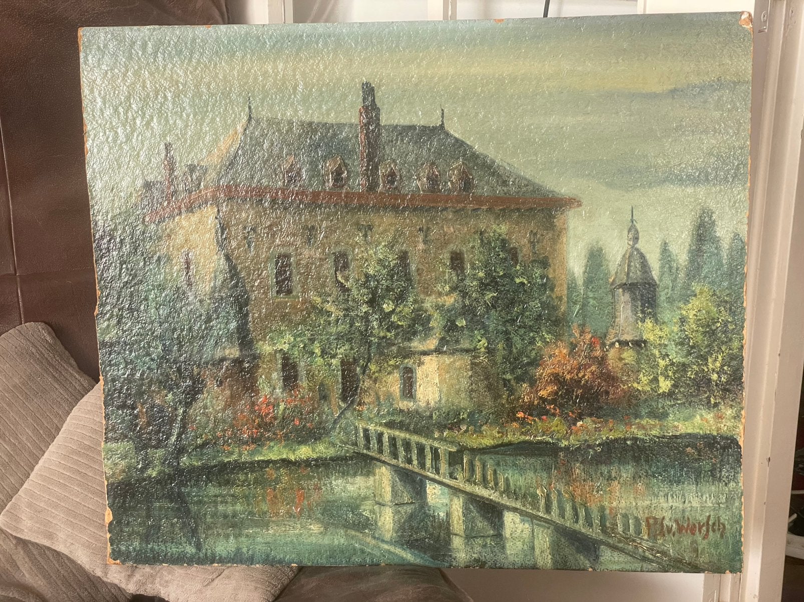 Paul Servaas van Wersch, kasteel Erenstein, Nederlandse school, Overige ondergronden, Ophalen of Verzenden, Olieverf
