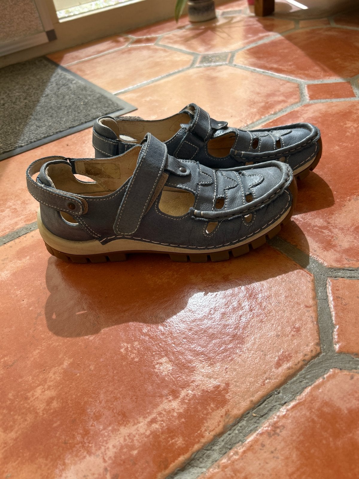 Wolky Sandalen jeansblauw Maat 39 - Comfortabel en Stijlvol, Blauw, Gedragen, Sandalen of Muiltjes, Ophalen of Verzenden