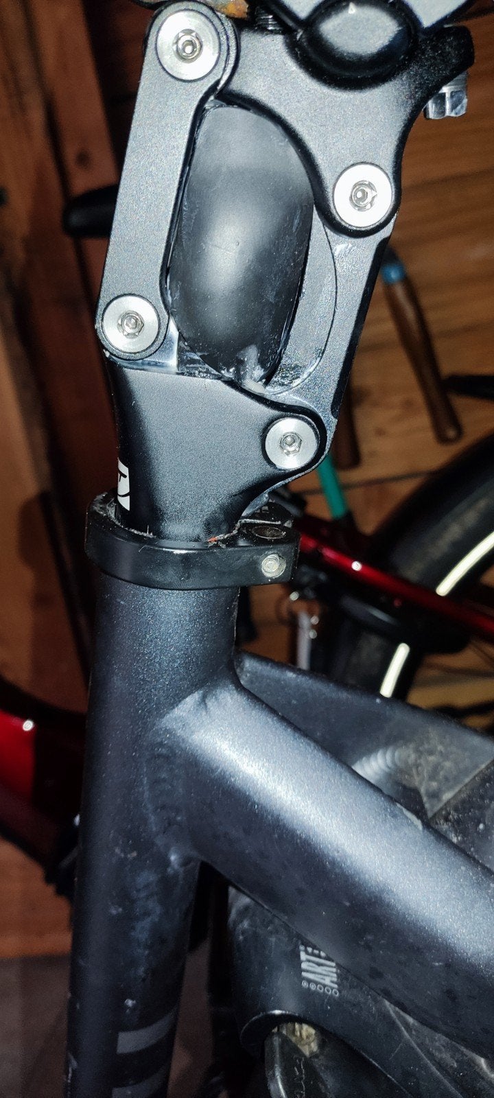 contec parallellogram geveerde zadelpen instelbaar + adapter, Contec, Ophalen of Verzenden, Zo goed als nieuw, Zadel