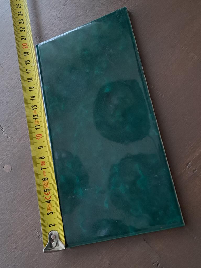 50 tegeltjes groen hoogglans 20x10 cm, Ophalen, Wandtegels, Nieuw, Minder dan 20 cm